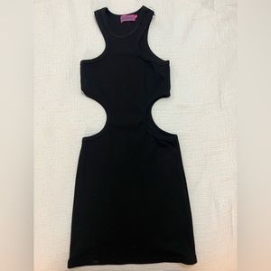 edikted black mini dress cutout size xs